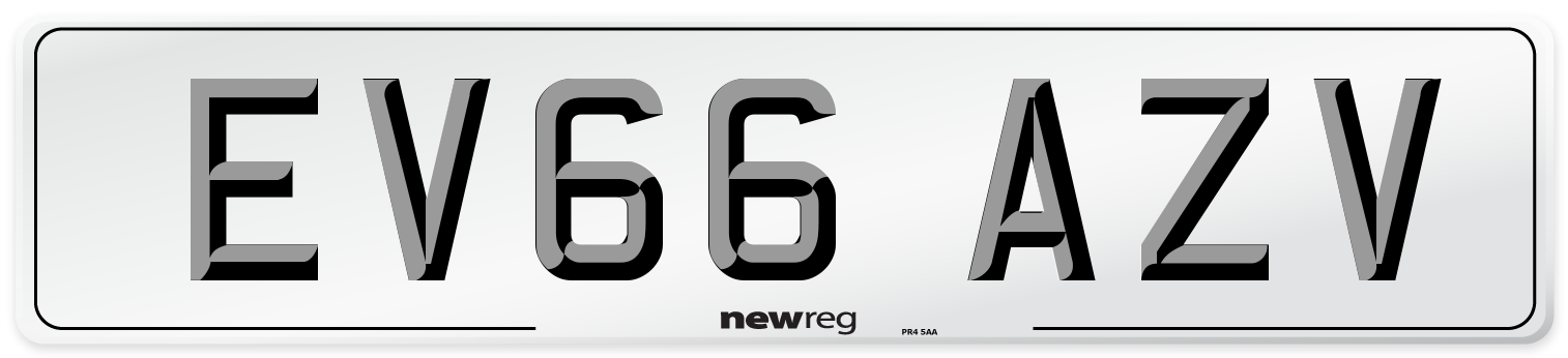 EV66 AZV Number Plate from New Reg